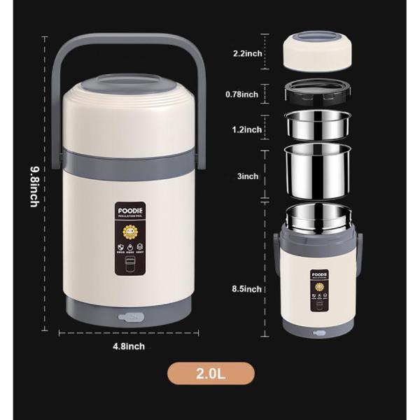 電気弁当箱 ステンレス 温かい料理 ランチボックス Welina（株） オフィス 学校用 保温 加熱 お手入れ簡単 持ち運び便利 毎日のお弁当に_8