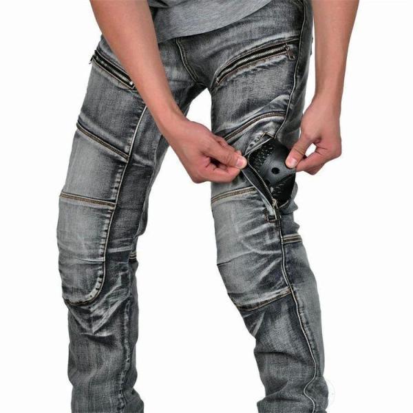 バイクパンツ メンズ デニム プロテクター付き ライディング Welina（株） ニーパッドで安全性UP スキニー/カーゴ風ジーンズでツーリング快適_10