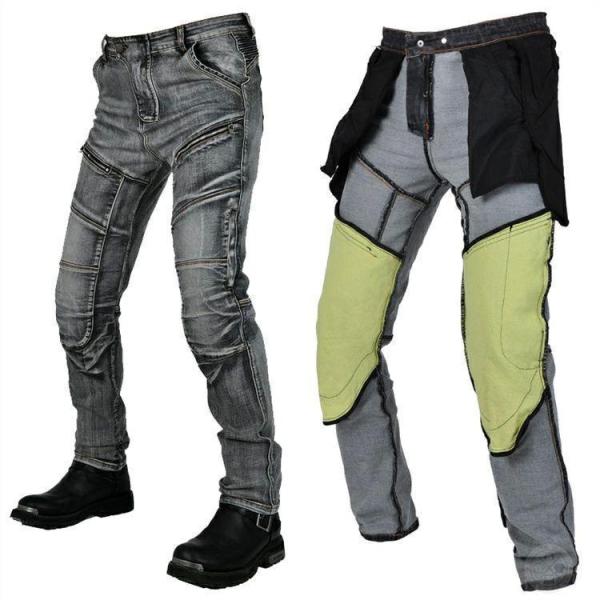 バイクパンツ メンズ デニム プロテクター付き ライディング Welina（株） ニーパッドで安全性UP スキニー/カーゴ風ジーンズでツーリング快適_14