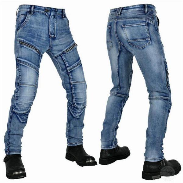 バイクパンツ メンズ デニム プロテクター付き ライディング Welina（株） ニーパッドで安全性UP スキニー/カーゴ風ジーンズでツーリング快適_15