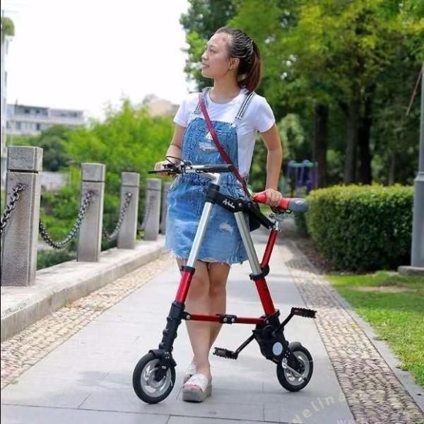 折りたたみ自転車8インチ超軽量6.7kg 収納バッグ工具付き小型 Welina（株） 全4色コンパクトおりたたみバイク 持ち運び便利 街乗りおしゃれミニベロ