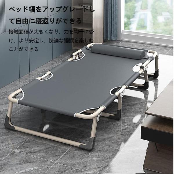折りたたみベッド 簡易ベッド シングル インストール不要 Welina 太め鋼管 耐荷重強い 省スペース 静音設計 すべり止め 4段調整 折り畳みベッド 来客用 仮眠にも_8