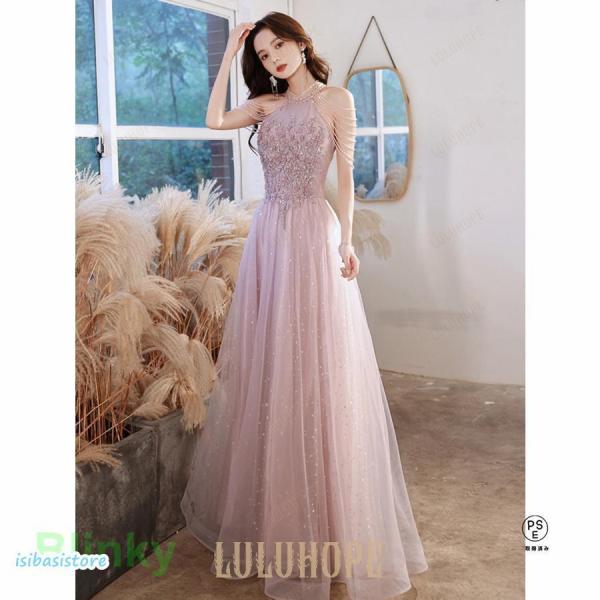パーティードレス ロングドレス 結婚式 披露宴 ハワイウェディング Welina（株） 春夏秋冬OK ピンク S〜2XL 大人上品 フォーマルワンピ 華やか写真映え_5