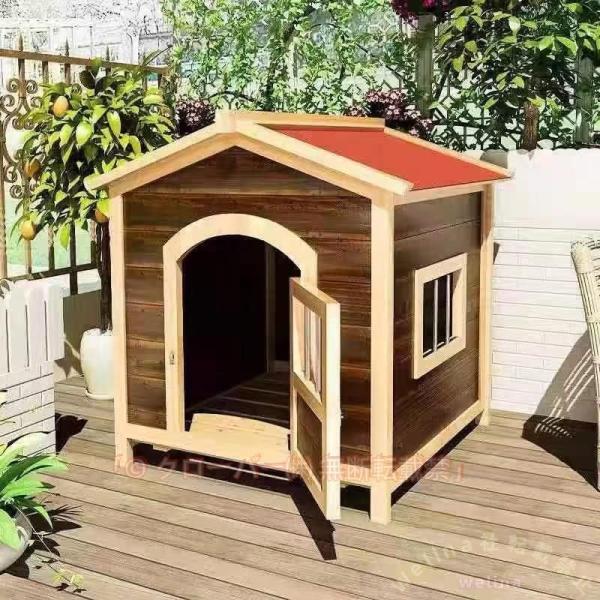 大型犬用木製犬小屋 屋外防水ハウス 防寒あったか Welina（株） 犬舎/ケージ兼用 猫小屋にも対応 大中型犬OK 屋外設置で安心 ペットハウス