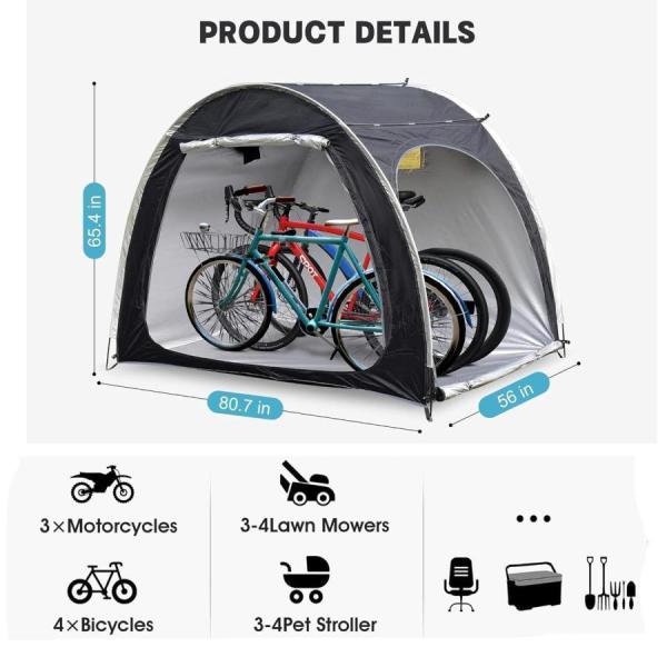 自転車テント サイクルハウス 2ドア 屋外自転車収納 Welina（株） バイクガレージ/物置に 日焼け防止 サイクルパーキング 自転車置き場 簡単設置_2