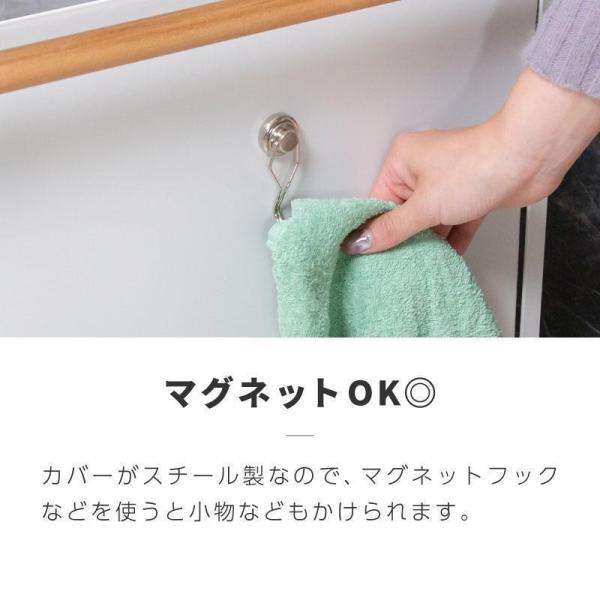 北欧おしゃれ分別ゴミ箱 3分別 スリム大容量 キャスター付き Welina（株） 袋が見えない設計 レジ袋対応 ゴミ袋ホルダー ホワイト キッチンにすっきり_12