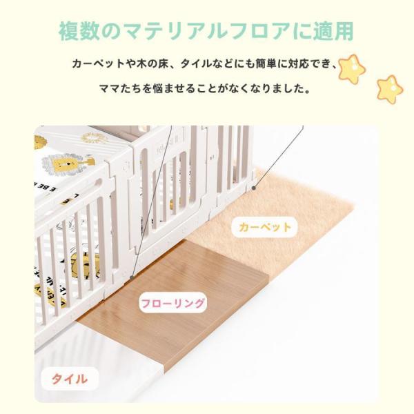 ベビーサークル ハイタイプ ドア付き プレイペン Welina（株） 滑り止め付きで安定 扉ロックで安心 北欧シンプルおしゃれ 大型長方形 赤ちゃんベビーフェンス_11