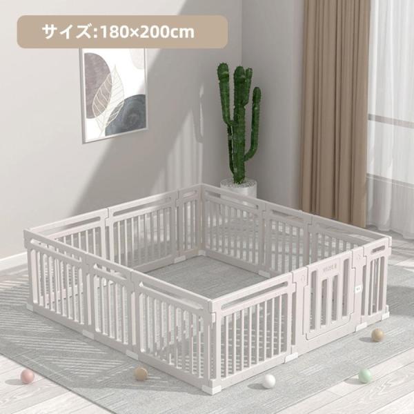 ベビーサークル ハイタイプ ドア付き プレイペン Welina（株） 滑り止め付きで安定 扉ロックで安心 北欧シンプルおしゃれ 大型長方形 赤ちゃんベビーフェンス_2