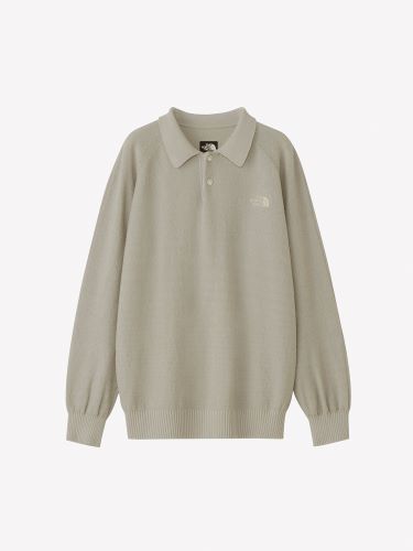 THE NORTH FACE(ザ・ノース・フェイス) ロングスリーブ コンフォーティブ ウールポロ（メンズ）NT72386 Col.MS ムーンストラック サイズ L（EC）