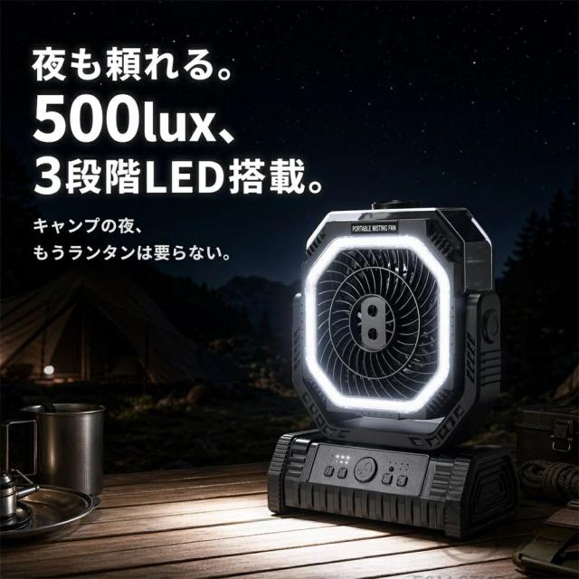 難民キャンプ扇風機 ミストファン 冷風機 20000mAh大収容能力 コードレス USB申し受ける式 10L水貯蔵タンク 卓上扇風機 豪然たる送風 静音 加湿相応う 携帯型 アウトドア 車中泊 防災 一心不乱症打つ手 省エネ