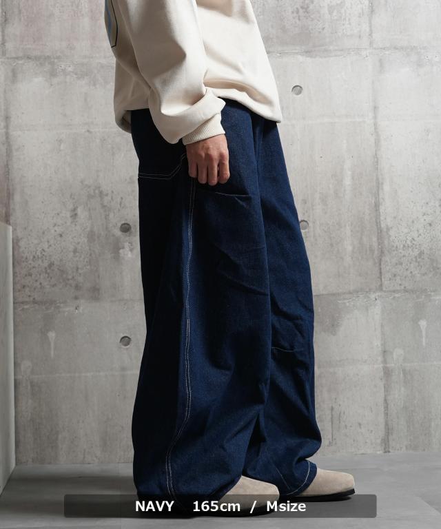 バレルレッグ ジーンズ メンズ デニムワイドパンツ レディース バレルレッグパンツ デニム カーブパンツ バルーンパンツ ワイドパンツ 綿100 太い パンツ ボトムス 大きいサイズ 春 夏 秋 冬 韓国ファッション ストリート系 ブランド ストリートファッション_5