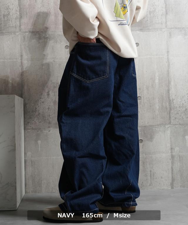バレルレッグ ジーンズ メンズ デニムワイドパンツ レディース バレルレッグパンツ デニム カーブパンツ バルーンパンツ ワイドパンツ 綿100 太い パンツ ボトムス 大きいサイズ 春 夏 秋 冬 韓国ファッション ストリート系 ブランド ストリートファッション_6