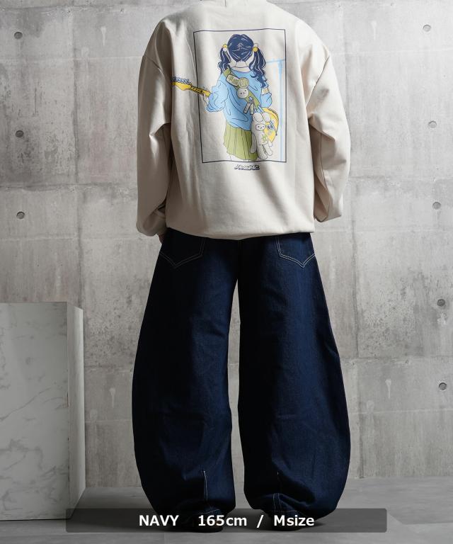 バレルレッグ ジーンズ メンズ デニムワイドパンツ レディース バレルレッグパンツ デニム カーブパンツ バルーンパンツ ワイドパンツ 綿100 太い パンツ ボトムス 大きいサイズ 春 夏 秋 冬 韓国ファッション ストリート系 ブランド ストリートファッション_7