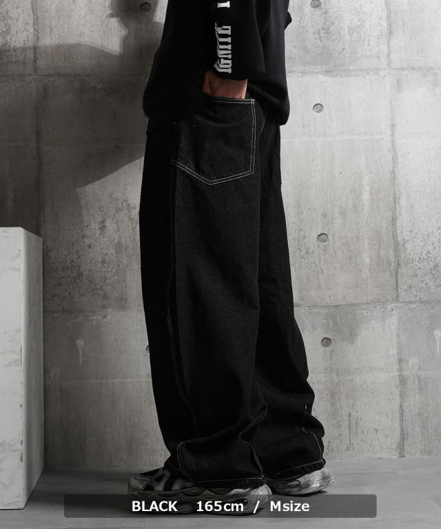 バレルレッグ ジーンズ メンズ デニムワイドパンツ レディース バレルレッグパンツ デニム カーブパンツ バルーンパンツ ワイドパンツ 綿100 太い パンツ ボトムス 大きいサイズ 春 夏 秋 冬 韓国ファッション ストリート系 ブランド ストリートファッション_9