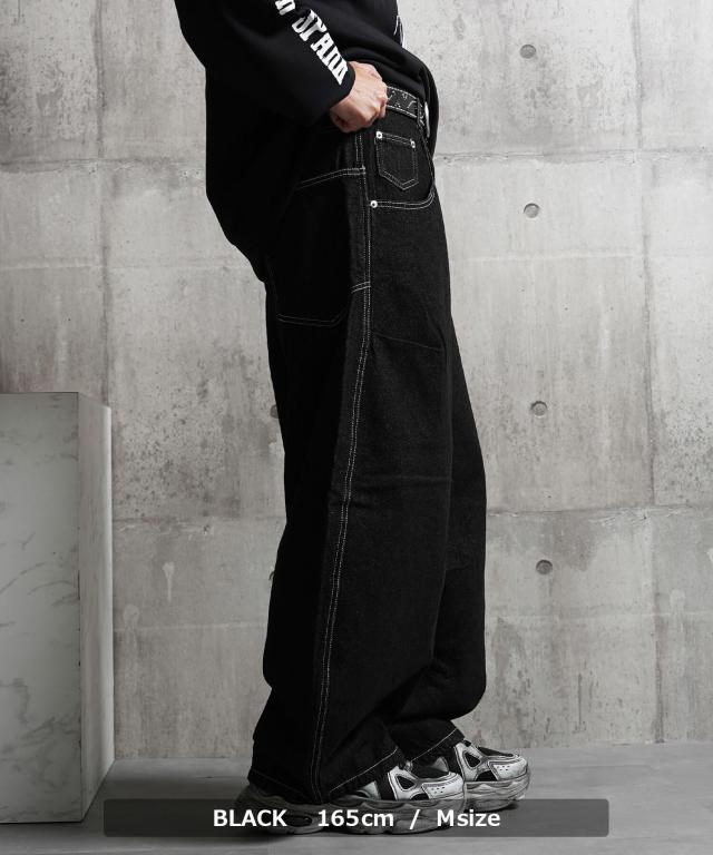 バレルレッグ ジーンズ メンズ デニムワイドパンツ レディース バレルレッグパンツ デニム カーブパンツ バルーンパンツ ワイドパンツ 綿100 太い パンツ ボトムス 大きいサイズ 春 夏 秋 冬 韓国ファッション ストリート系 ブランド ストリートファッション_10