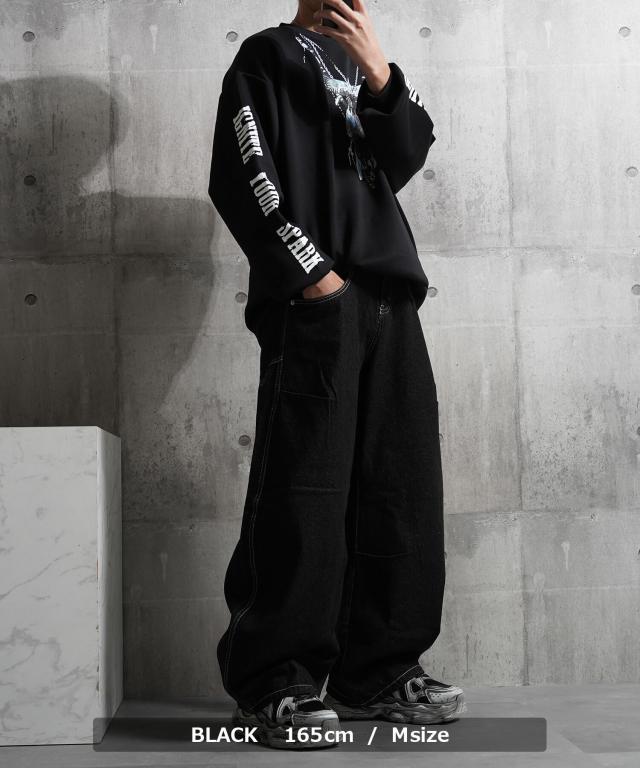 バレルレッグ ジーンズ メンズ デニムワイドパンツ レディース バレルレッグパンツ デニム カーブパンツ バルーンパンツ ワイドパンツ 綿100 太い パンツ ボトムス 大きいサイズ 春 夏 秋 冬 韓国ファッション ストリート系 ブランド ストリートファッション_11