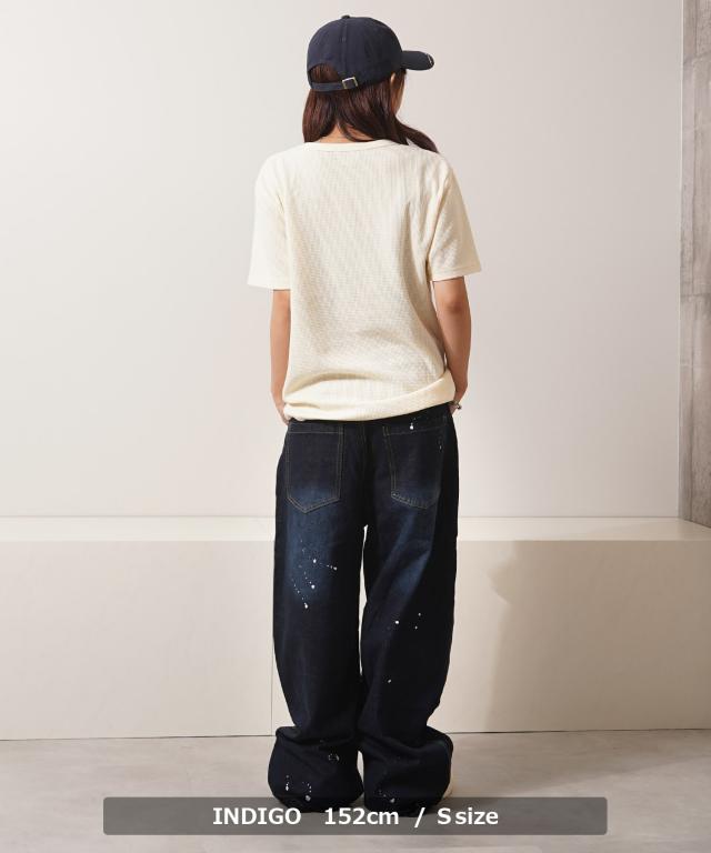 バレルレッグ パンツ メンズ バルーンパンツ レディース デニム ワイドパンツ ジーンズ ハート 刺繍 バレルパンツ ボトムス S M L XL 春 夏 秋 冬 韓国ファッション ストリート系 ブランド ストリートファッション_17