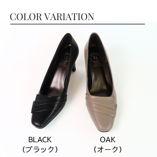 【本革・日本製】 HS ターバン レザー フォーマル パンプス 黒 葬式 リクルート シンプル ブラック 6cm ヒール6センチ 幅広 3E 外反母趾 レザーパンプス 入学式 卒業式 歩きやすい 滑らない 柔らかい 靴 オフィス_1