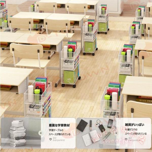 書類棚 大容量 教科書収納 本棚 キャスター付 KNK ブックスタンド ファイルワゴン デスク下収納ラック デスク上置棚 耐久性 多目的 絵本 雑誌 教科書 整理収納_3