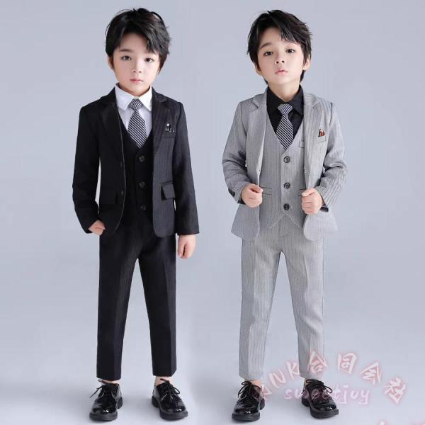 子供フォーマルスーツ 男の子 ５点セット KNK(株） ジュニアスーツ 春秋冬対応 上品シック 入学式・卒業式・発表会に キッズスーツ 子供服 きれいめ