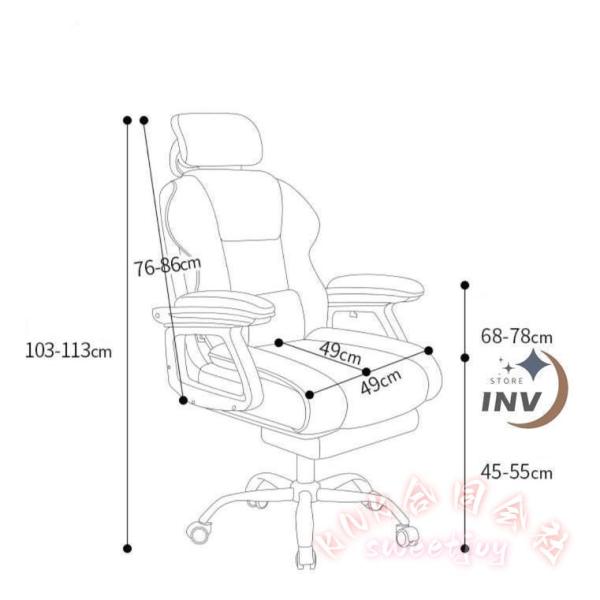 ゲーミングチェア 社長椅子 オフィスチェア 座椅子 白 安い KNK(株) デスクチェア 360度回転昇降 リクライニング 肉厚座面 事務椅子 在宅ワーク 勉強 仕事 快適_8