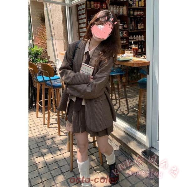 入学式卒業式チェック柄フォーマルスーツ女の子KNK(株）韓国風なんちゃって制服のスカートスーツで大きいサイズ対応ジュニア子供服ジャケットセット_2
