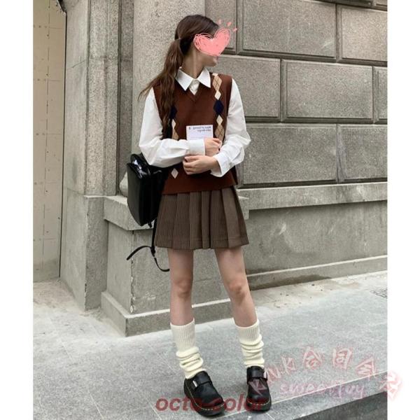 入学式卒業式チェック柄フォーマルスーツ女の子KNK(株）韓国風なんちゃって制服のスカートスーツで大きいサイズ対応ジュニア子供服ジャケットセット_9