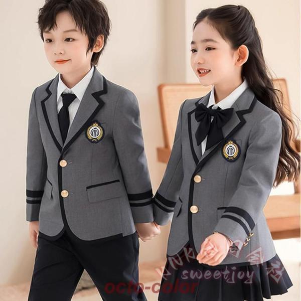 グレー紺ネイビー子供フォーマルスーツKNK(株）男の子女の子の小学生〜中学生向けで七五三お受験結婚式ピアノ発表会にも使えるスカート/セット対応_2