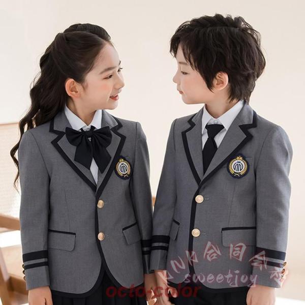 グレー紺ネイビー子供フォーマルスーツKNK(株）男の子女の子の小学生〜中学生向けで七五三お受験結婚式ピアノ発表会にも使えるスカート/セット対応_3
