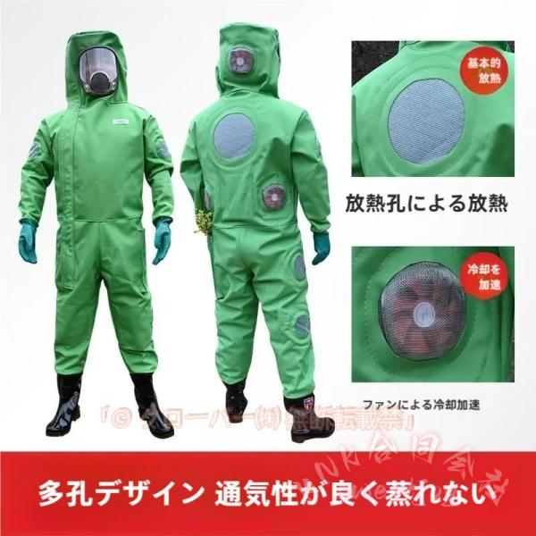 スズメバチ防護服 害虫駆除 つなぎ 作業服 全身保護 ファン付 通気性 汚れにくい バッテリー付き KNK(株) 安全対策 現場作業に