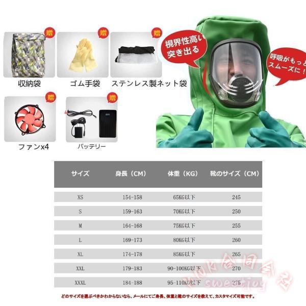 スズメバチ防護服 害虫駆除 つなぎ 作業服 全身保護 ファン付 通気性 汚れにくい バッテリー付き KNK(株) 安全対策 現場作業に_3