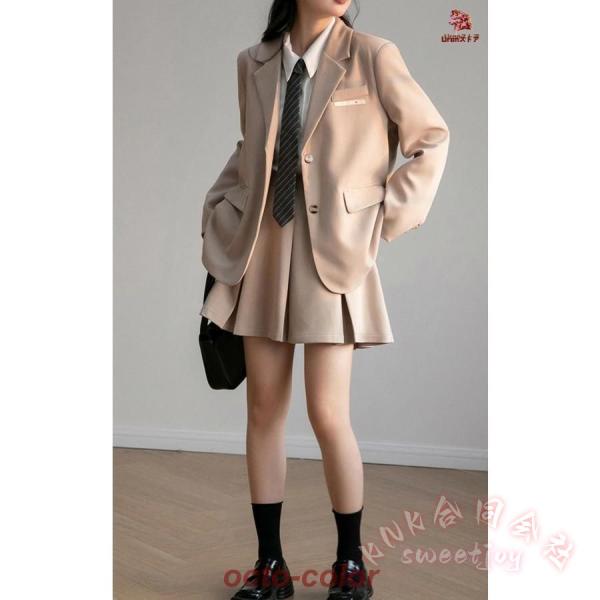 卒業式スーツ女の子2点セット制服JK風KNK(株）中学生高校生〜小学生/大学生まで対応の韓国風ジャケット＋スカートで入学式成人式にも_11
