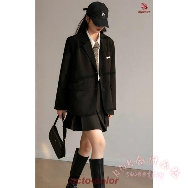卒業式スーツ女の子2点セット制服JK風KNK(株）中学生高校生〜小学生/大学生まで対応の韓国風ジャケット＋スカートで入学式成人式にも_14