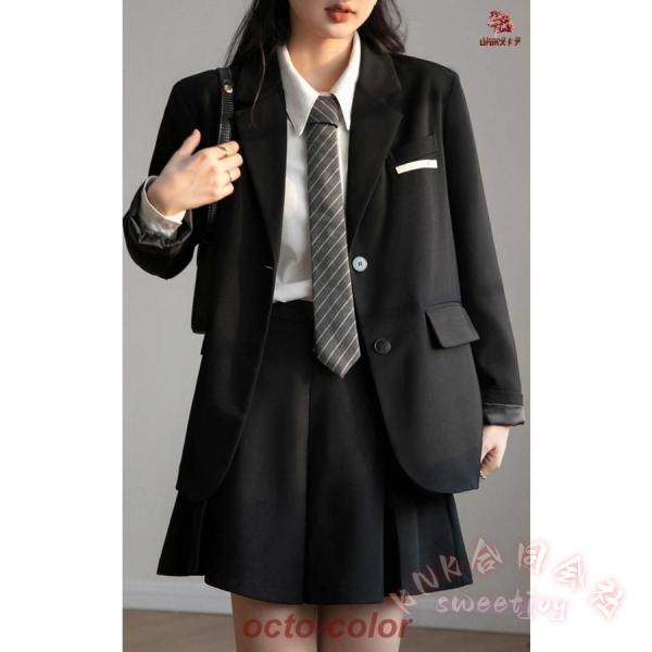卒業式スーツ女の子2点セット制服JK風KNK(株）中学生高校生〜小学生/大学生まで対応の韓国風ジャケット＋スカートで入学式成人式にも_16
