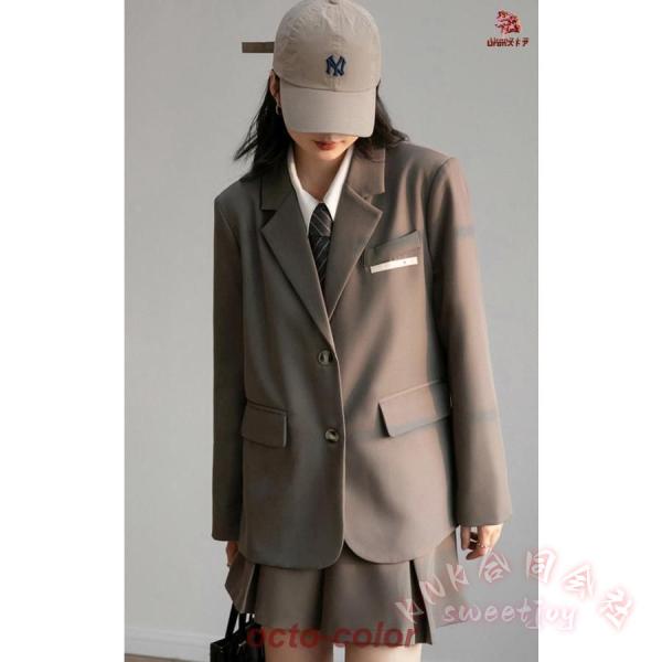 卒業式スーツ女の子2点セット制服JK風KNK(株）中学生高校生〜小学生/大学生まで対応の韓国風ジャケット＋スカートで入学式成人式にも_6