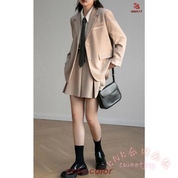 卒業式スーツ女の子2点セット制服JK風KNK(株）中学生高校生〜小学生/大学生まで対応の韓国風ジャケット＋スカートで入学式成人式にも_9