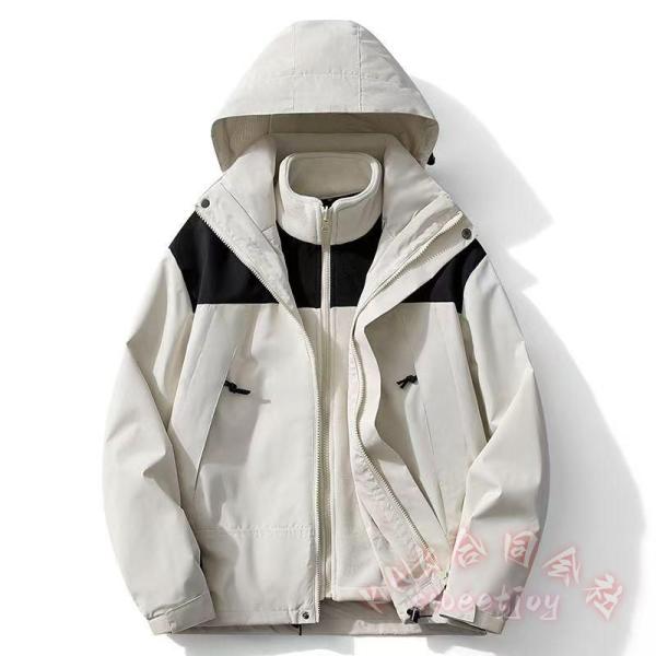 3wayフリースライナー付き防寒マウンテンパーカーKNK(株）メンズレディース対応で防水防風の冬服ジャケットとしてライナー脱着できるウィンドブレーカー