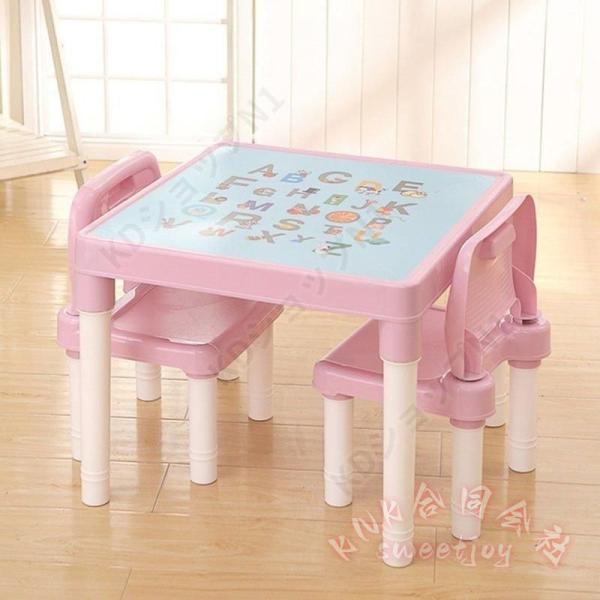 子供用テーブル&チェアセット 3歳から 机椅子セット 学習机 KNK(株） 勉強机 幼児用 子供部屋 インテリア 組立式 キッズデスク デスクセット_1
