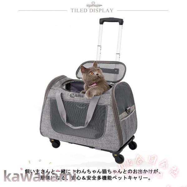 ペットキャリー キャスター付き 犬 猫 KNK(株) 小型犬 中型犬 持ち手 ペットキャリーバッグ カート 手提げ キャリーリュック 折り畳み キャリーケース_7