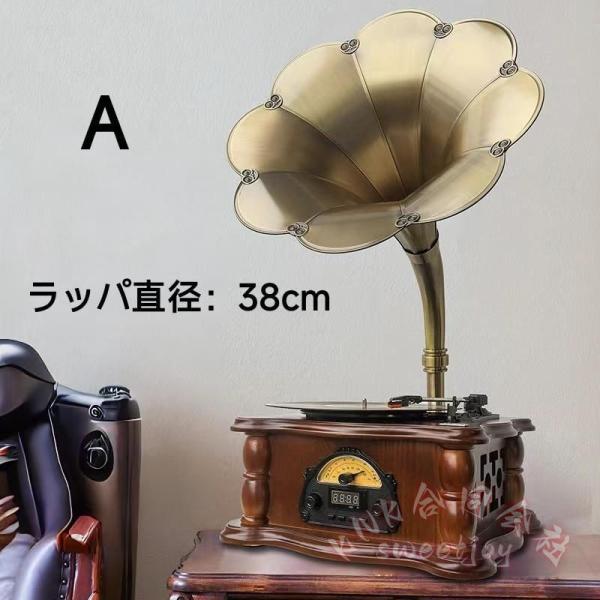 蓄音機 レコードプレーヤー SP盤対応 針付き 木製 KNK(株) 33 45 78