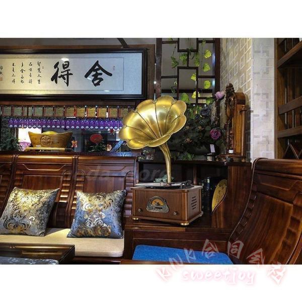 蓄音機 レコードプレーヤー SP盤対応 針付き 木製 KNK(株) 33 45 78
