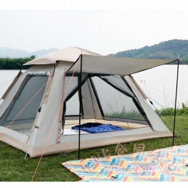ワンタッチテント 3?4人用 簡単設営 メッシュ窓 KNK(株) 210D 二重防水 防風 UVカット UPF50+ 通気性抜群 ファミリーキャンプ 収納袋付_2
