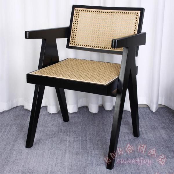 ラタンチェア 籐編み イス ダイニングチェア 幅48/52cm KNK(株) 無垢材 食卓チェア リビングチェア カフェチェア 肘無し 肘掛け付 おしゃれ