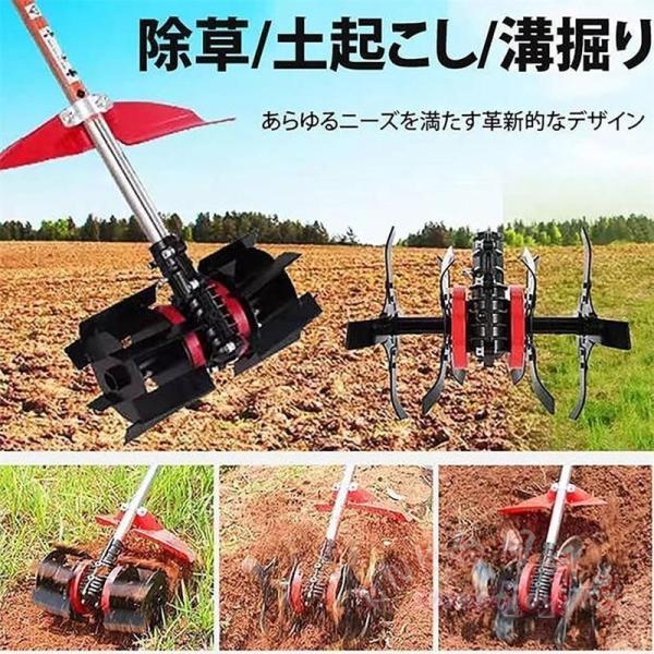 芝刈り機専用 多機能ホイール 耕運機 除草 KNK(株） 土起こし 溝掘り 農業 ガーデニング 畑 家庭菜園 軽量 効率 草取り 時短作業 部品 耐久性_5