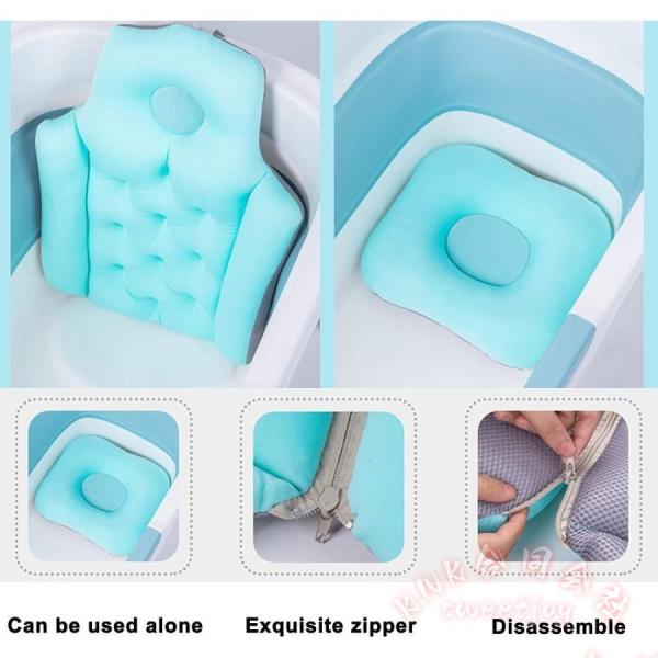 浴室用枕 浴槽枕 吸盤枕 バスピロー KNK(株) 浴槽用フルボディ クッション バックル付き 滑りにくい 分解簡単 クイックドライ_3