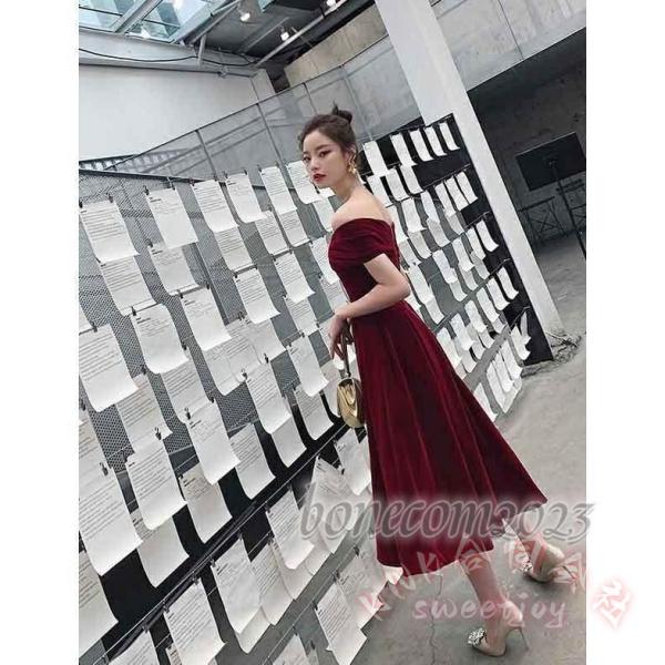 ドレス ミモレ丈 オフショルダー 半袖 クラシカル KNK(株) 演奏会 ピアノ発表会 結婚式 母親 韓国風 ロング 大きいサイズ 上品_10