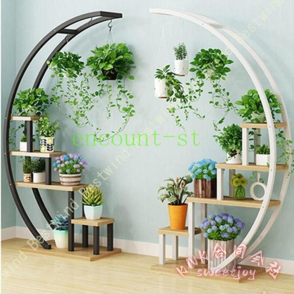 5段式プランタースタンドコーナー花台 KNK(株) 園芸ラック植物棚飾り台室内屋外観葉植物置き台おしゃれフラワースタンド多層ラック