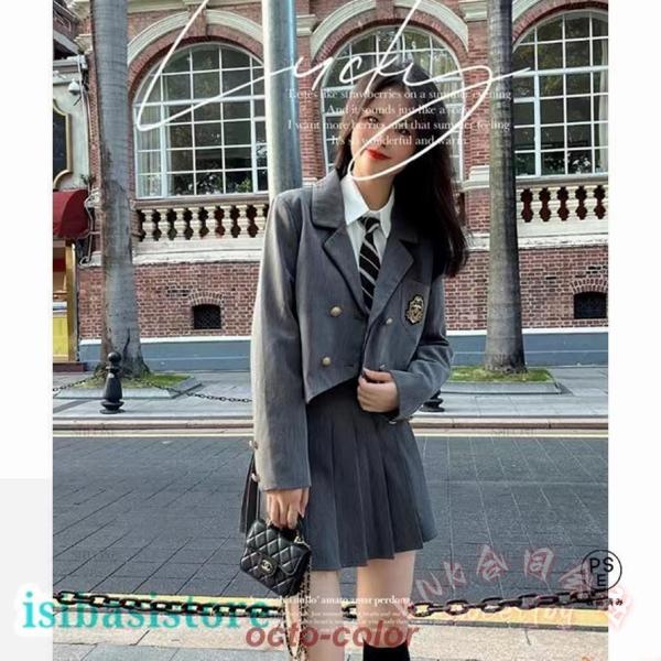 女の子韓国風制服スーツ卒業式卒服4点セットフォーマル KNK(株） ピアノ発表会入学式にも子供スーツ大きいサイズ対応写真映え上品かわいい人気_2