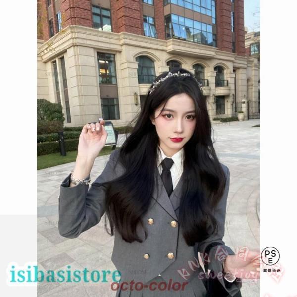 女の子韓国風制服スーツ卒業式卒服4点セットフォーマル KNK(株） ピアノ発表会入学式にも子供スーツ大きいサイズ対応写真映え上品かわいい人気_4