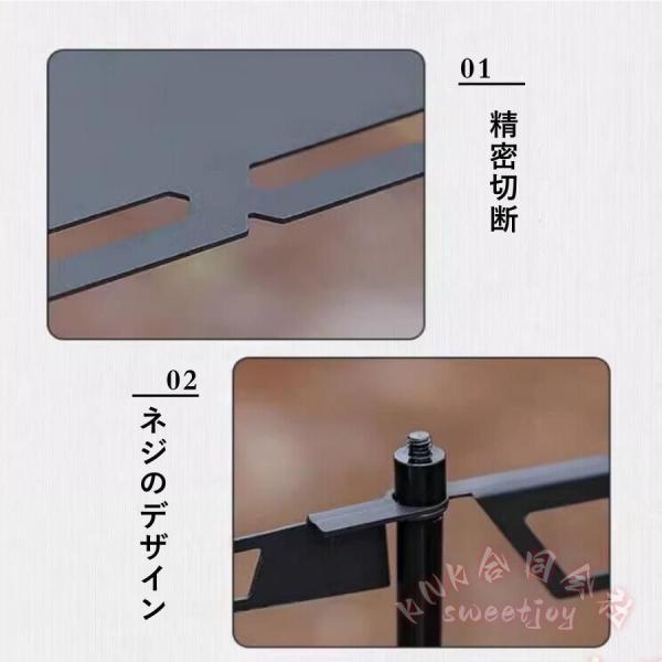 キッチンラックアウトドア高強度メタルブラックKNK多機能-収納ラックランタンスタンドハンギングラックキャンプ調理台風キッチン整理BBQ用品吊り下げ-省スペース_6